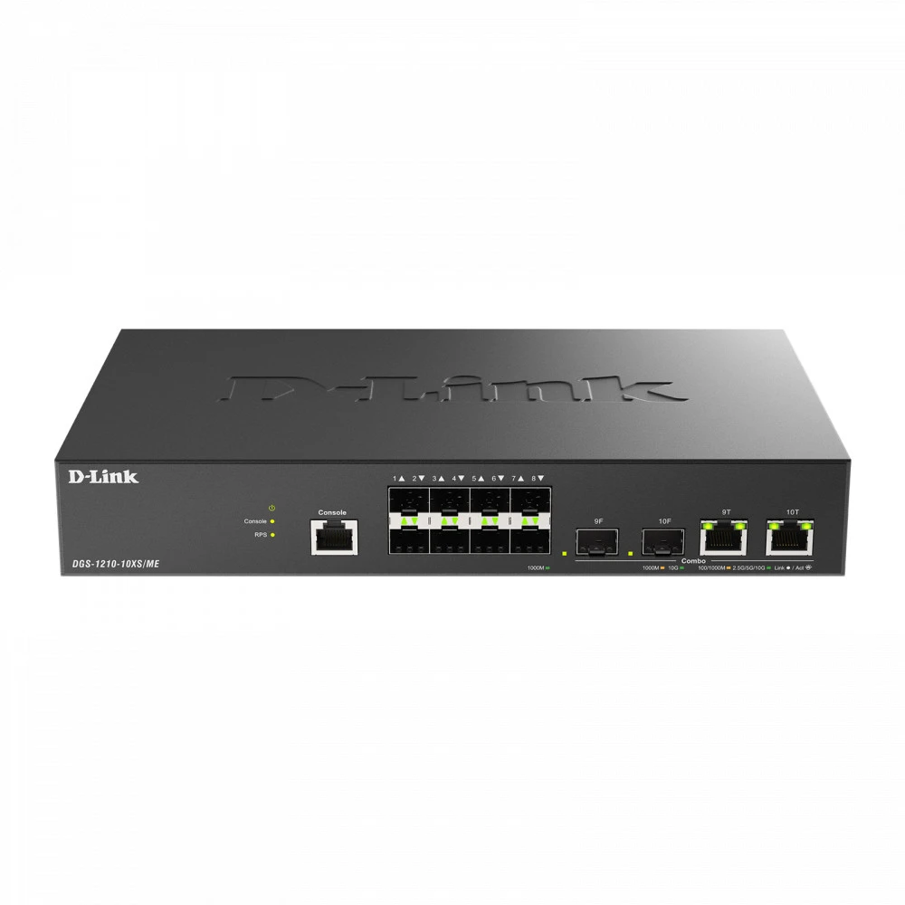Коммутатор D-link DGS-1210-10XS/ME/C1A 1000 Base-T (1000 мбит/с), 8 SFP портов