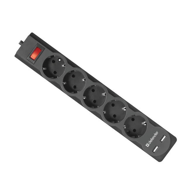 Распределитель питания Defender DFS 751 - 1,8 М, 5 розеток