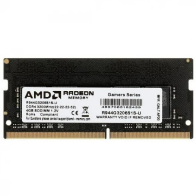 ОЗУ AMD R944G3206S1S-UO SO-DIMM, DDR4, 4 Гб, 3200 МГц