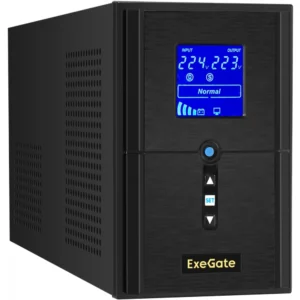 Источник бесперебойного питания ExeGate SineTower SN-1000.LCD.AVR.2SH.1C13.USB EX295981RUS Линейно-интерактивные, Напольный (Tower), 1000 ВА, 800 Вт