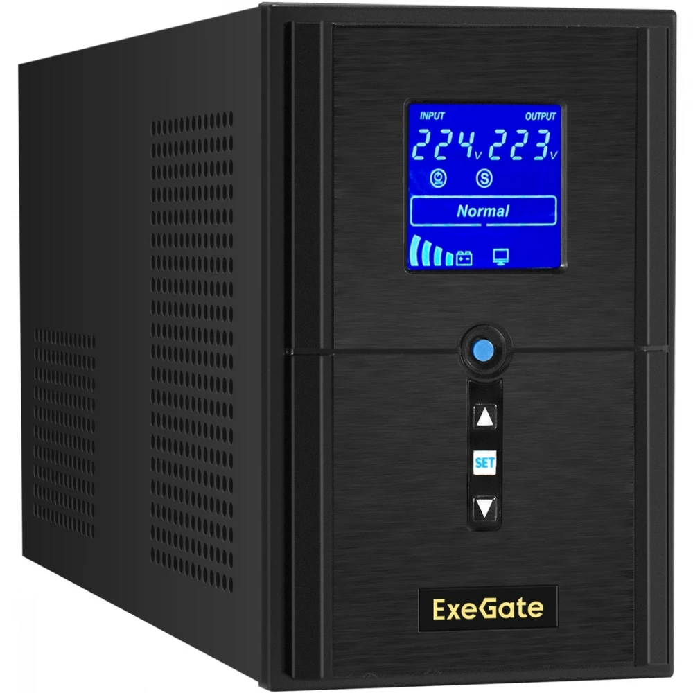 Источник бесперебойного питания ExeGate SineTower SN-1500.LCD.AVR.2SH.1C13.USB EX295982RUS Линейно-интерактивные, Напольный (Tower), 1500 ВА, 1200 Вт