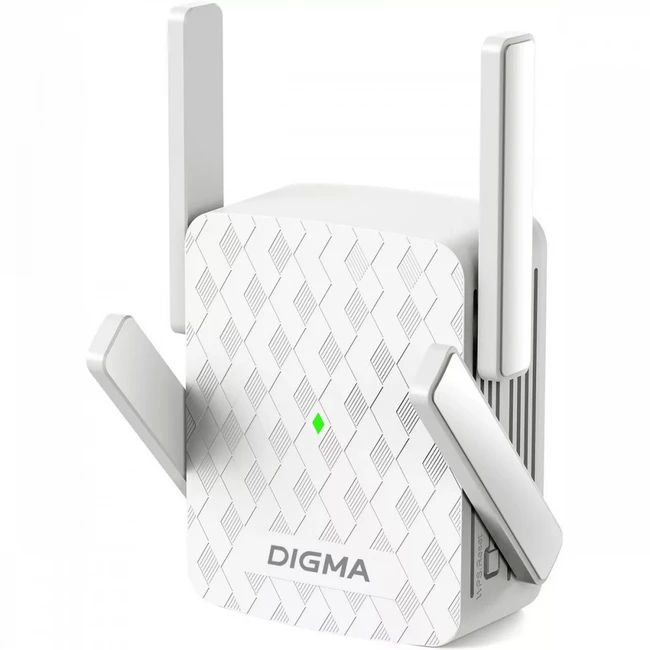 Усилитель сигнала Wi-Fi Digma WR310V2 D-WR310V2 10/100 Base-TX (100 мбит/с), Wi-Fi 4 (802.11b /g / n), с внешней антенной