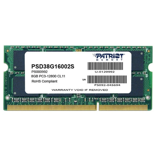 ОЗУ Crucial 4GB PC12800 DDR3 PSD34G16002S SO-DIMM, DDR3, 4 Гб, 1600 МГц