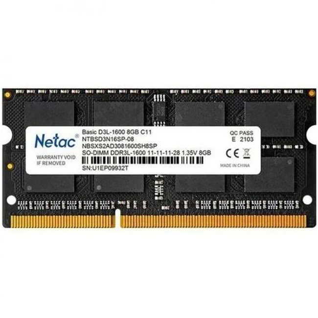 ОЗУ Netac Basic NTBSD3N16SP-08 SO-DIMM, DDR3, 8 Гб, 1600 МГц