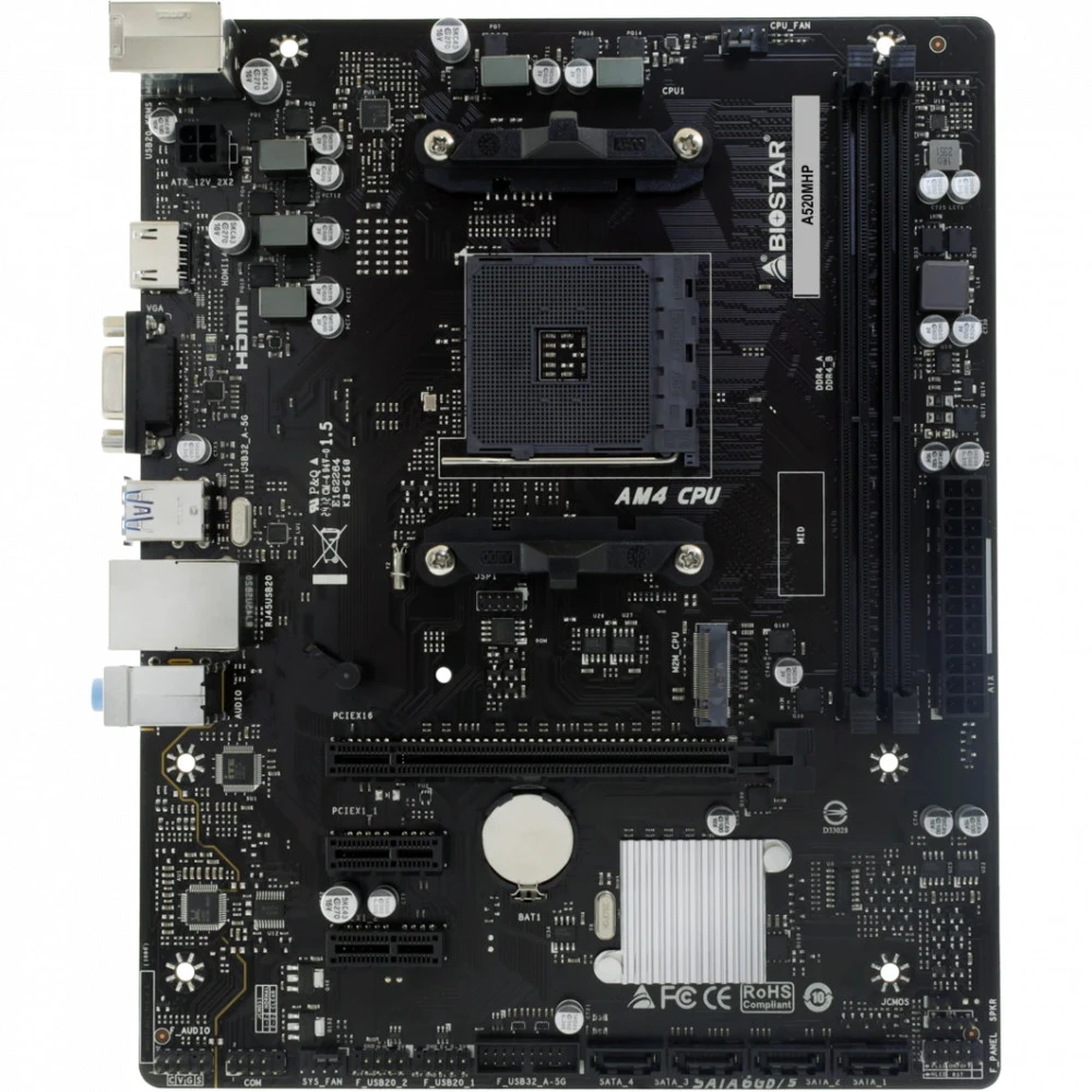 Материнская плата BIOSTAR A520MHP Micro-ATX, AMD AM4