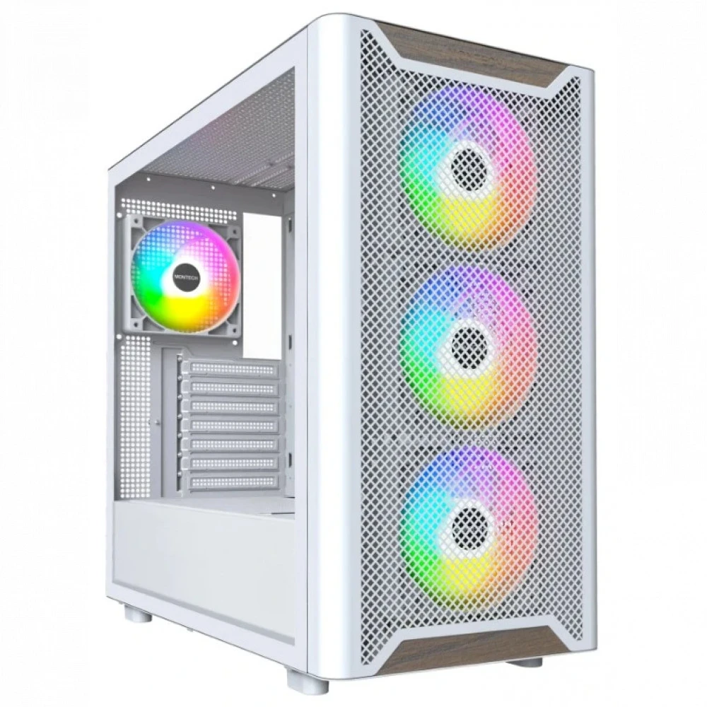 Корпус Montech XR WOOD WHITE Игровые, Mid-Tower