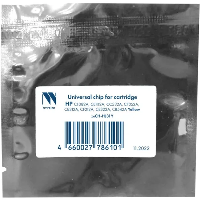 Опция для печатной техники NV Print Чип универсальный для CF382A, CE412A, CC532A, CF352A, CE312A, CF212A, CE322A, CB542A Yellow NV-CH-HJ31Y Чип