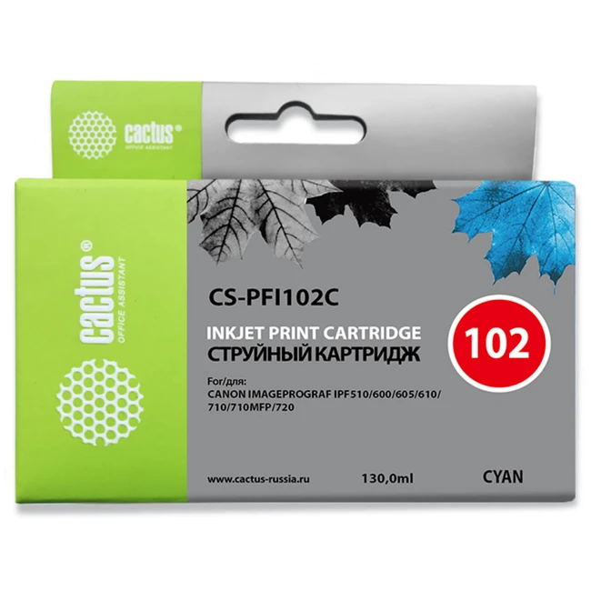 Струйный картридж Cactus CS-PFI102C голубой