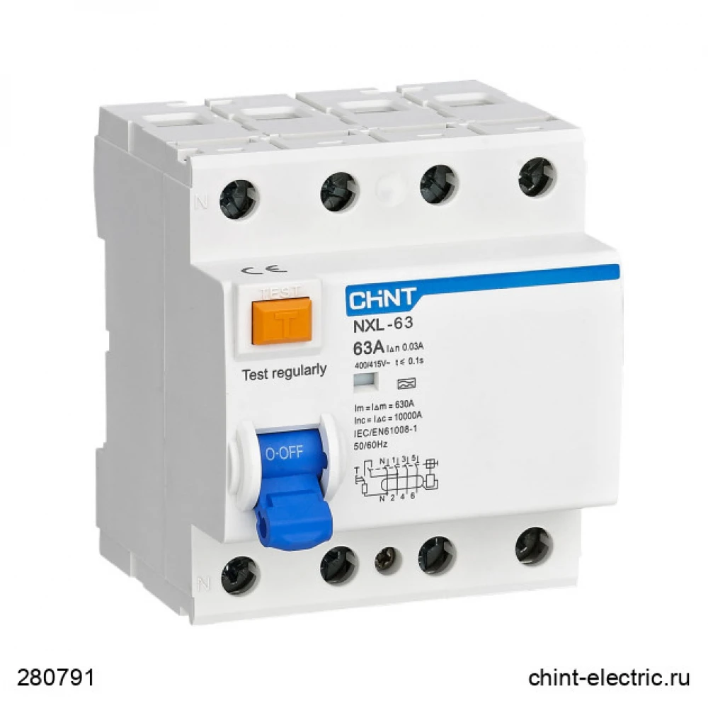 CHINT NXL-63 6kA 3P+N 40A 30mA AC 280791