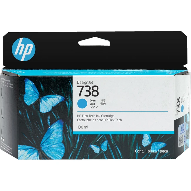 Струйный картридж HP 738 130-ml синий 498N5A