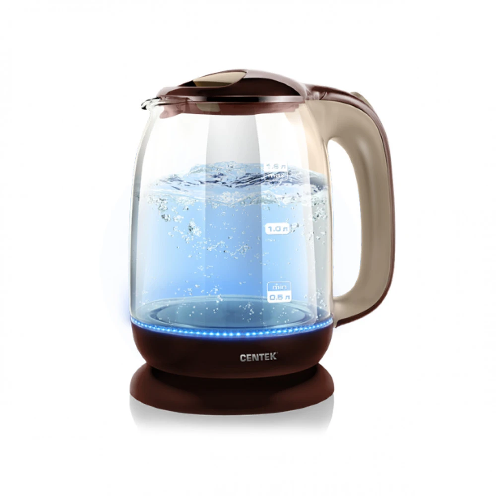Centek CT-0034 Coffee Vancouver стекло Чайник, 1.8 л., 2200 Вт