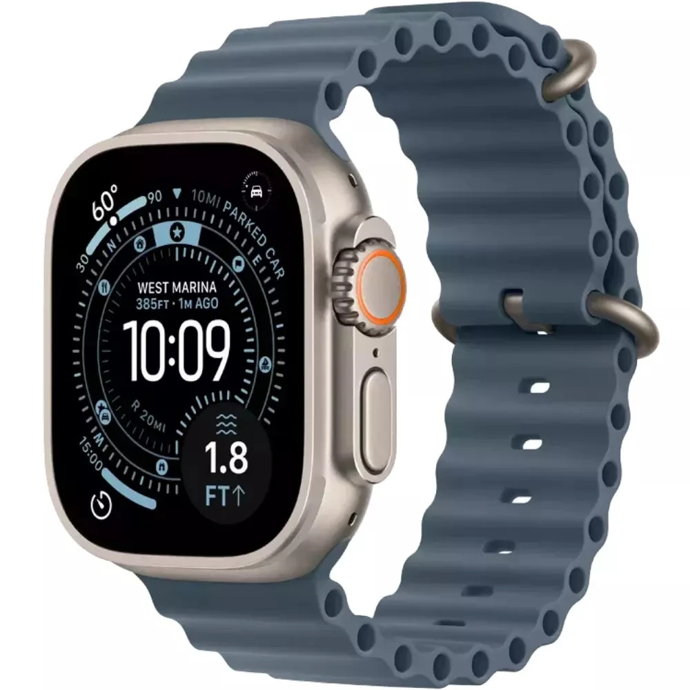 Apple Watch Ultra 3 GPS + Cellular 49mm Natural Titanium Case with Anchor Blue Ocean Band MEWH4QR/A Смарт-часы