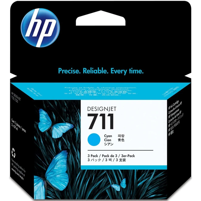 Картридж для плоттеров HP 711 голубой, тройная упаковка CZ134A