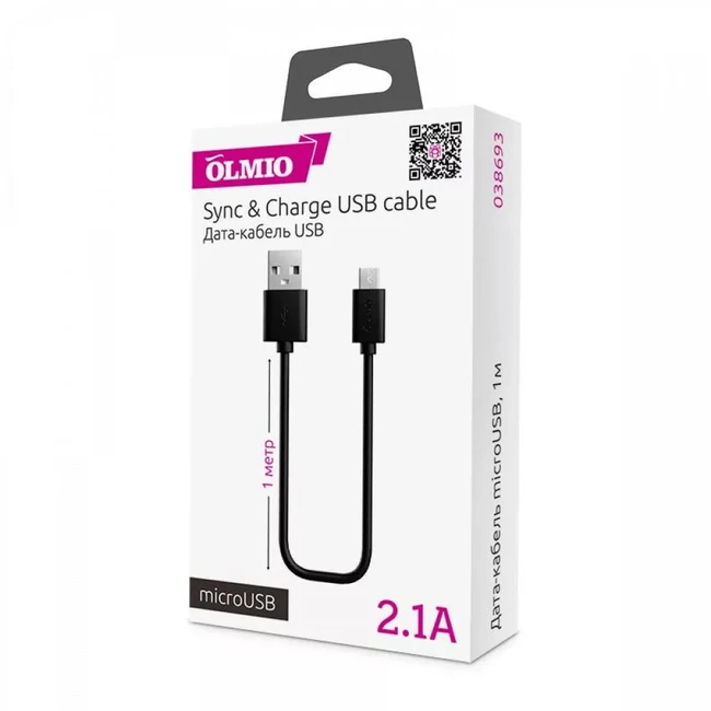 Аксессуары для смартфона OLMIO USB 2.0 - microUSB 038693