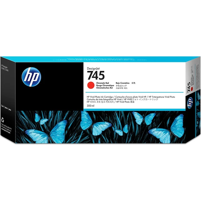 Струйный картридж HP №745, Струйный картридж HP DesignJet, Хроматический красный, 300 мл F9K06A