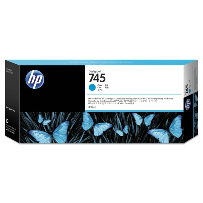 Струйный картридж HP №745, Струйный картридж HP DesignJet, Голубой, 300 мл F9K03A