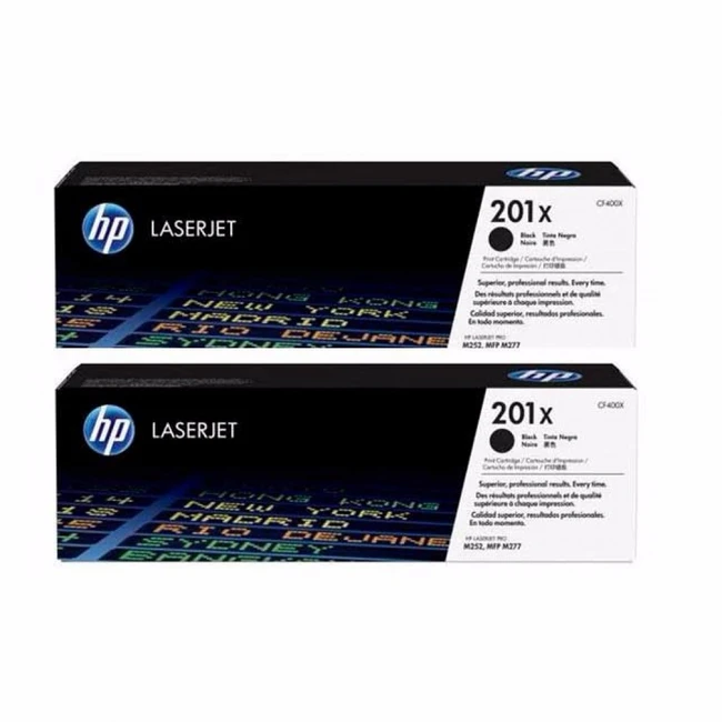 Лазерный картридж HP 201X увеличенной емкости упаковка 2 шт. черные CF400XD